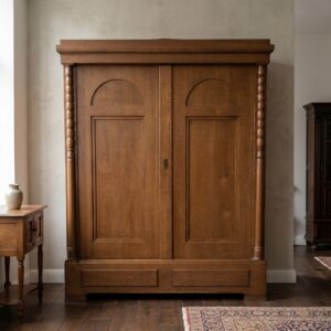 Kledingkast laat Biedermeier 1850 Eiken