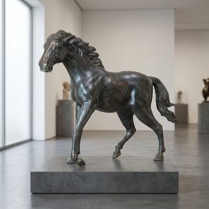 Beeld Tuinbeeld Paard 1920 Brons
