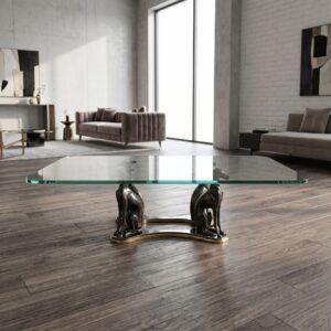 Salontafel Windhonden Glas Brons 1,52 m x 0,76 m