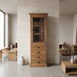 Vitrine Boekenkast Teak 0,69 m