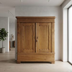 Kledingkast Laatbiedermeier 1840 Eiken