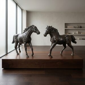 Set Beelden Paarden 1920 Brons