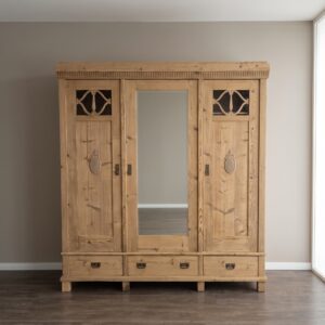 Kast Kledingkast Jugendstil 1900 Grenen
