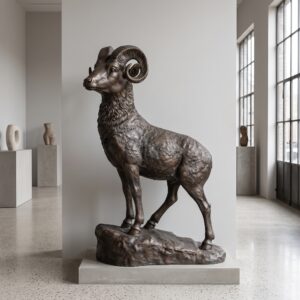 Beeld Tuinbeeld Ram Brons 1,64 m