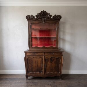 Vitrinekast Neo-rococo 1860 Mahonie
