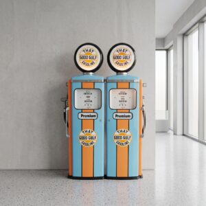 Tokheim Dubbele Benzinepomp (Twin / Duo Gas Pump) Jaren 50