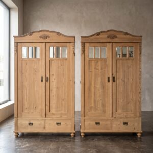 Set Kledingkasten Jugendstil 1900 Grenen