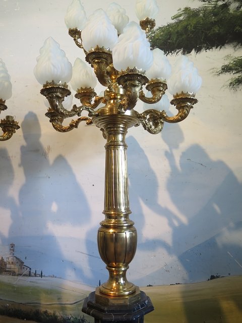 Stehlampe Lampe Marmor Bronze 2,20 m