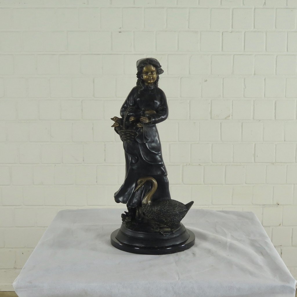 Skulptur Dekoration Mädchen Bronze 0,65 m
