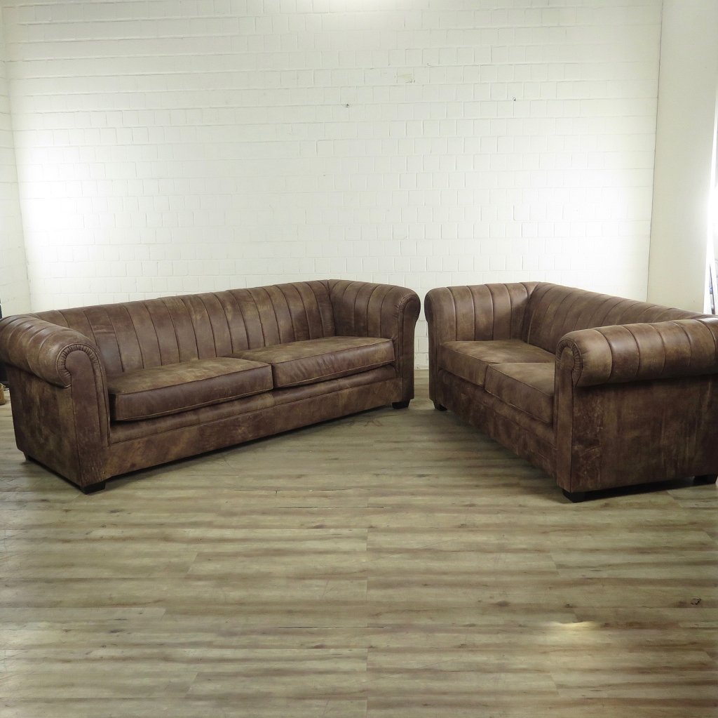 Couch Rindleder Brown 4-Sitzer