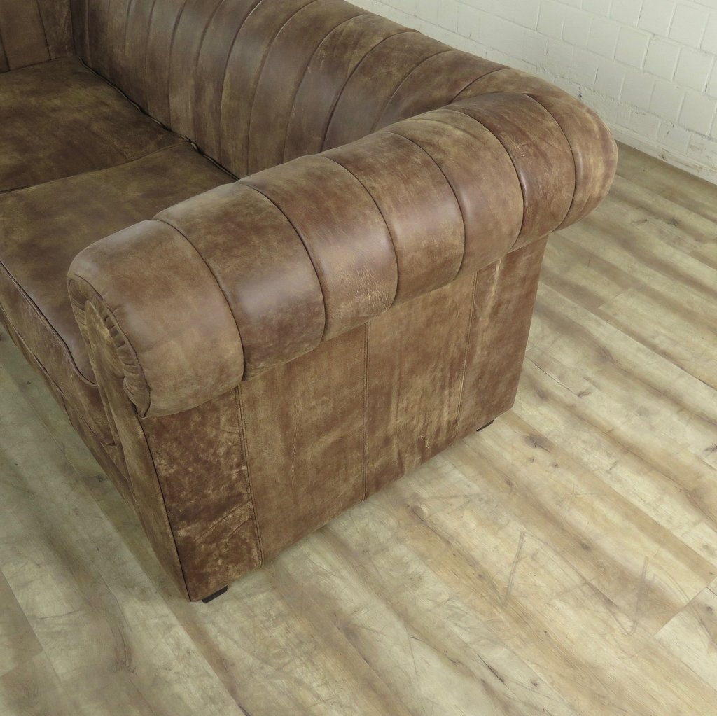 Couch Rindleder Brown 2,5-Sitzer