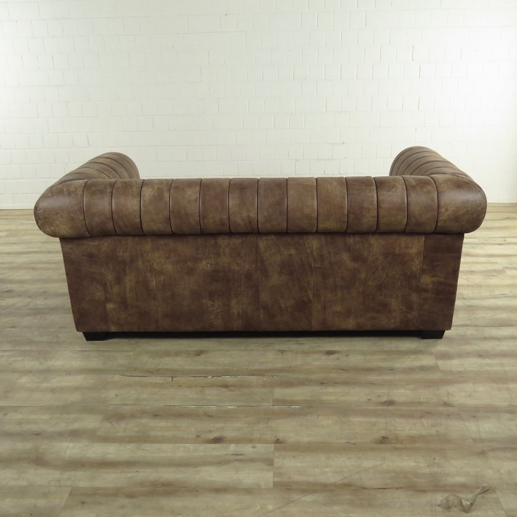 Couch Rindleder Brown 2,5-Sitzer