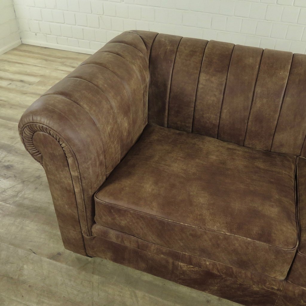 Couch Rindleder Brown 2,5-Sitzer