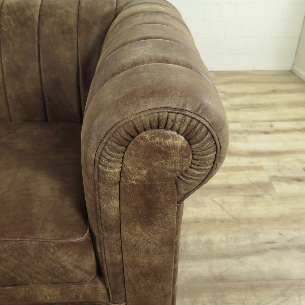 Couch Rindleder Brown 2,5-Sitzer