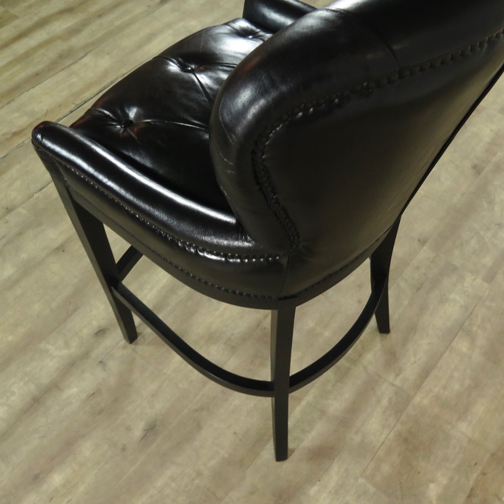Chesterfield Barhocker Barsessel Leder Schwarz