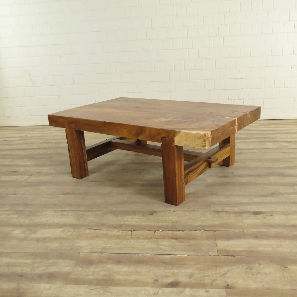 Couchtisch Teakholz Baumstamm 1,40 m x 0,90 m