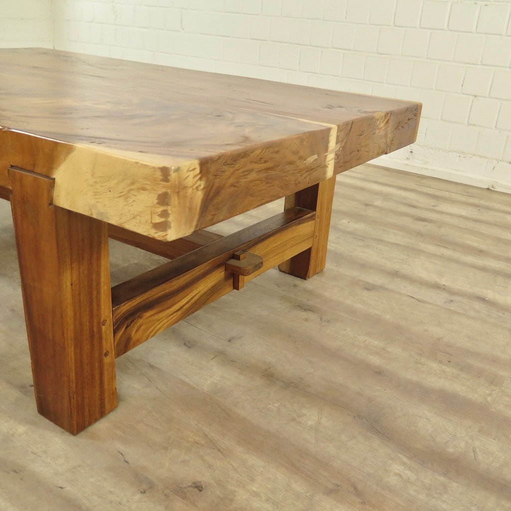 Couchtisch Teakholz Baumstamm 1,40 m x 0,90 m