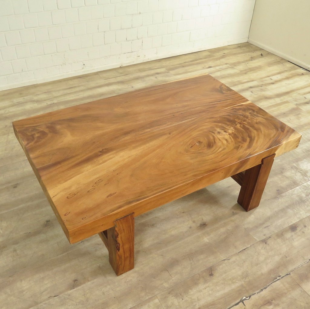 Couchtisch Teakholz Baumstamm 1,40 m x 0,90 m