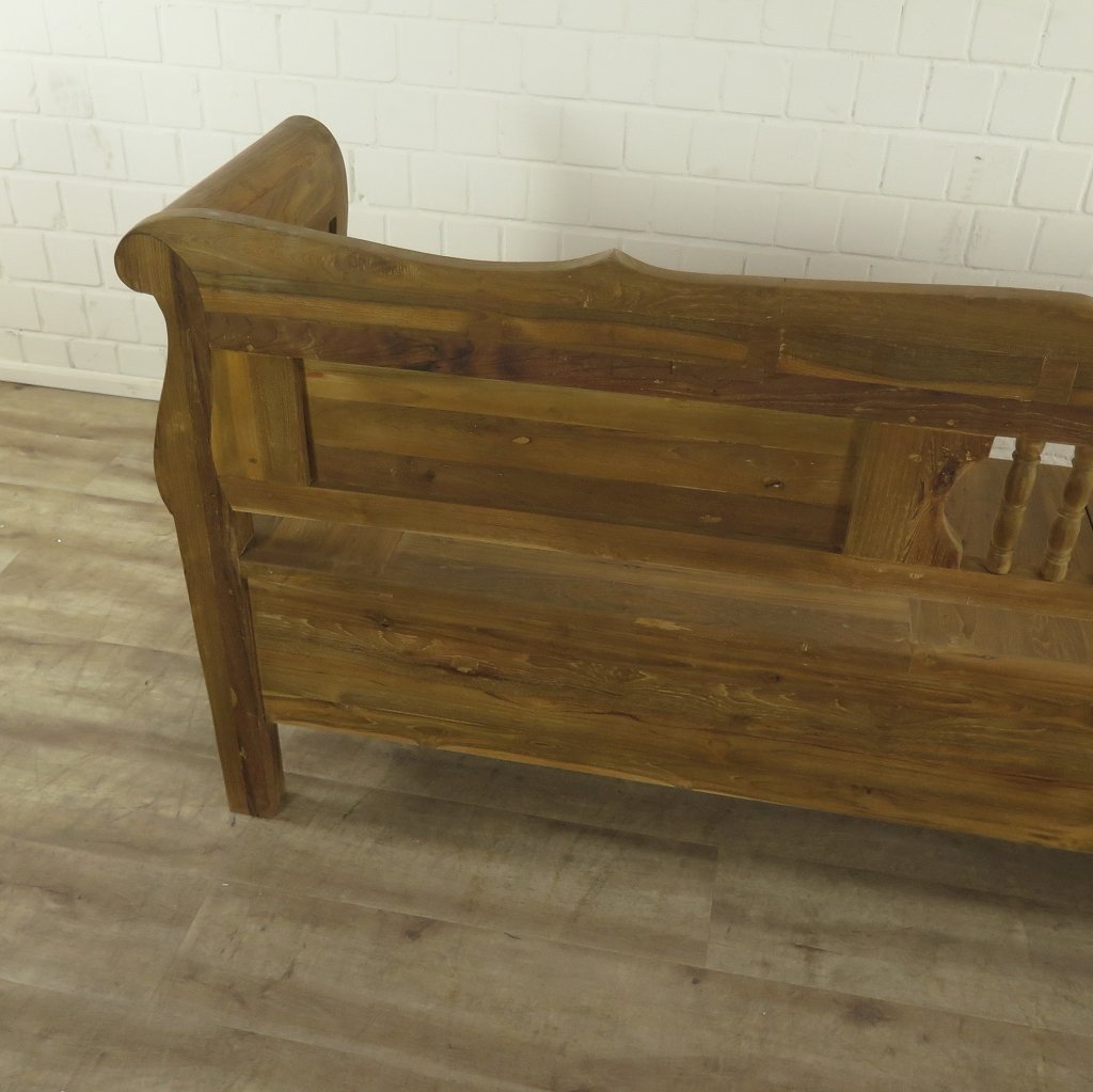Truhenbank Natur Teakholz 2,20 m