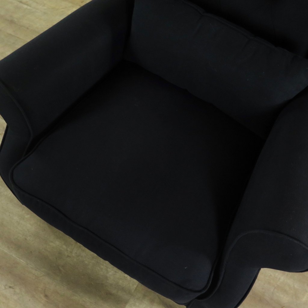 Sessel Ohrenbackensessel Schwarz