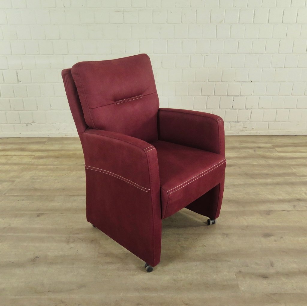 Stuhl / Sessel auf Rollen Rot