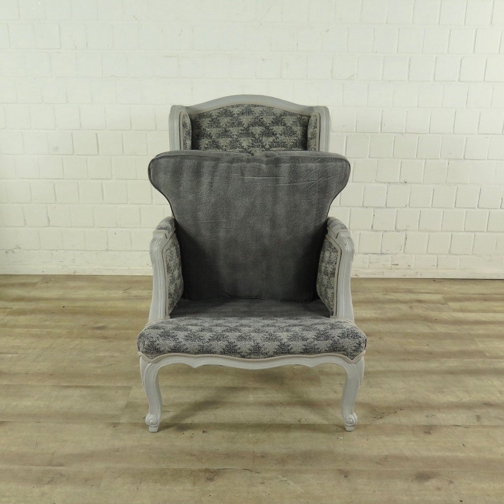Sessel Ohrenbackensessel Grau