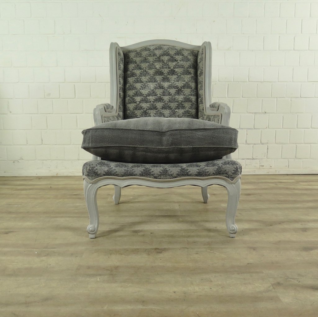 Sessel Ohrenbackensessel Grau