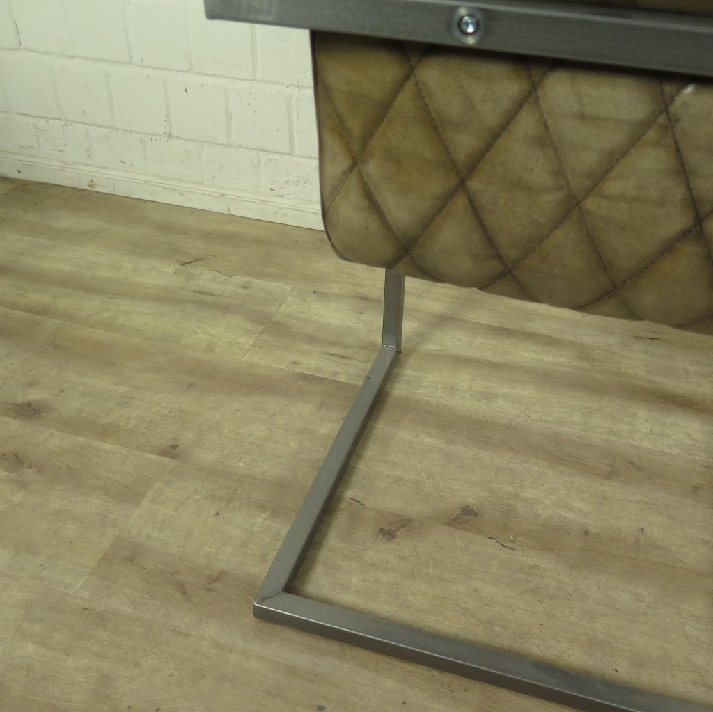 Stuhl Industrial Design Leder Hell-Olive