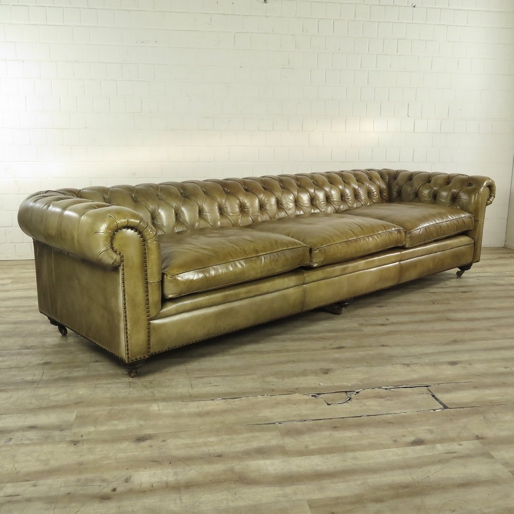 Chesterfield Sofa Couch Leder Lime 3,20 m