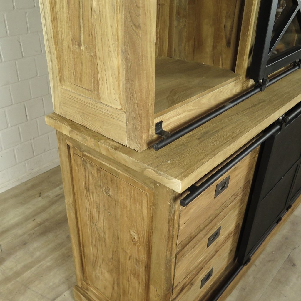 Vitrine Bücherschrank 2,12 m Teakholz