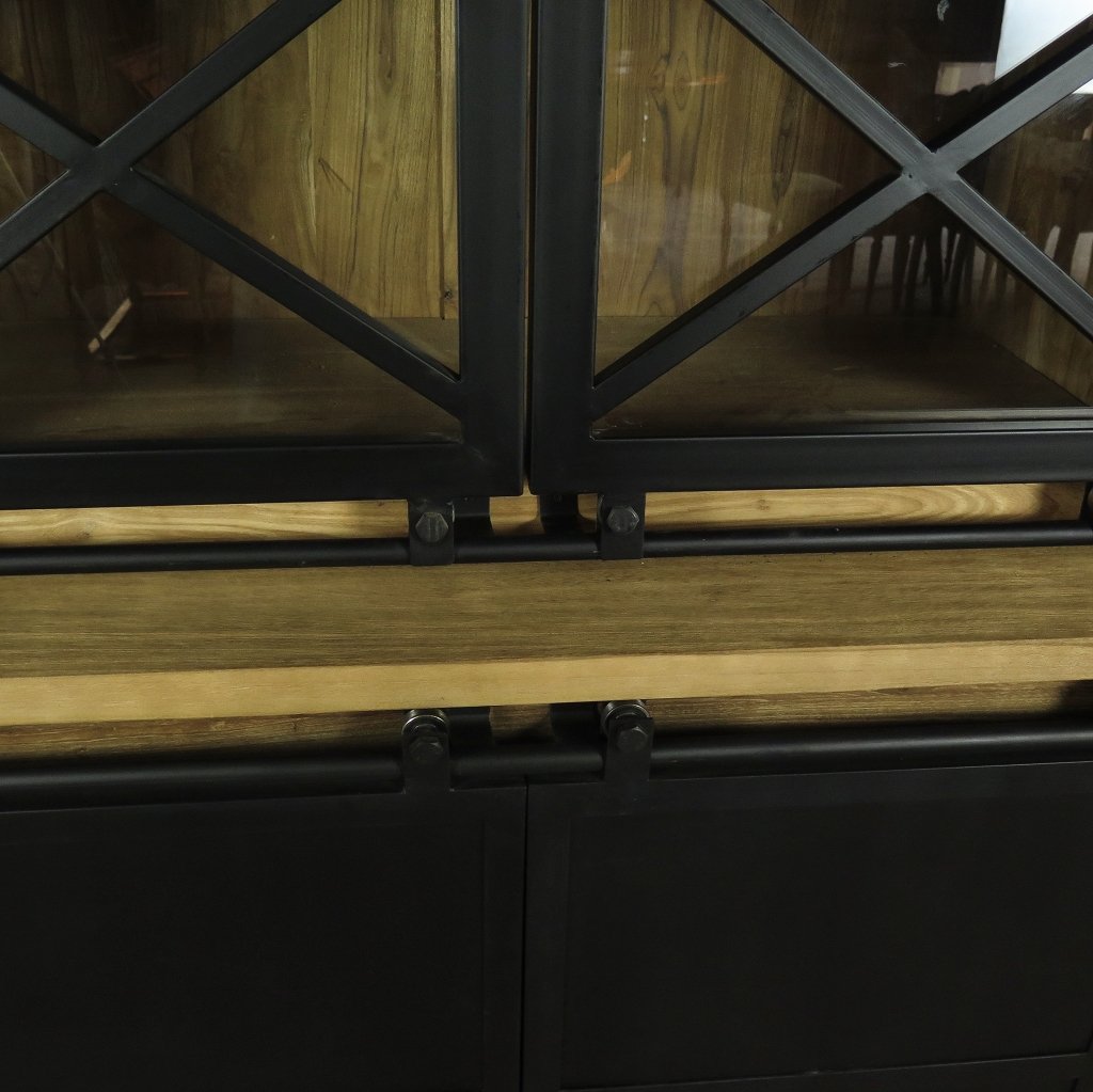 Vitrine Bücherschrank 2,12 m Teakholz