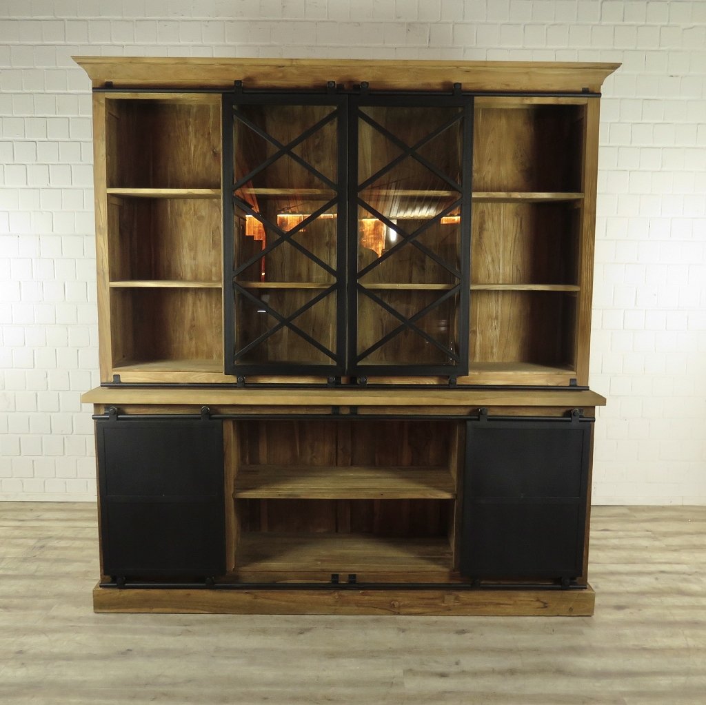 Vitrine Bücherschrank 2,12 m Teakholz