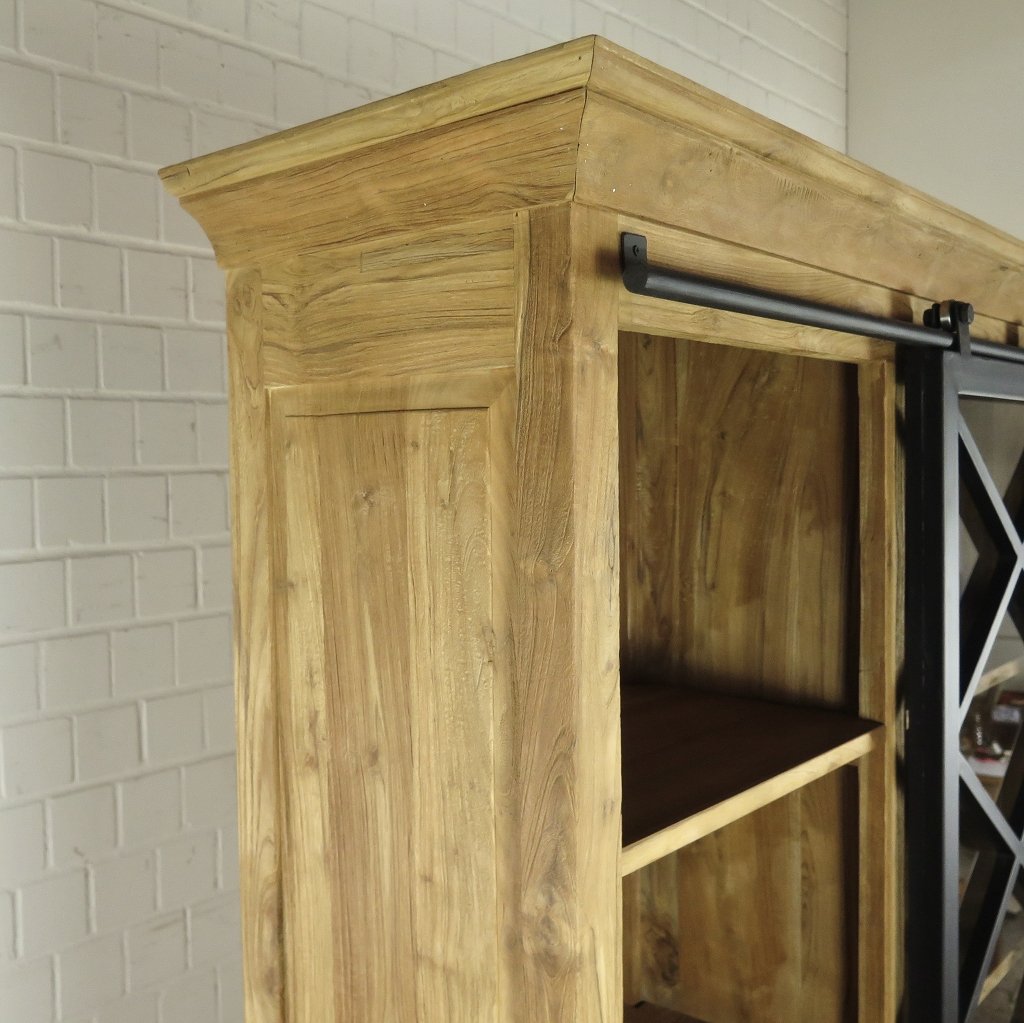 Vitrine Bücherschrank 2,12 m Teakholz