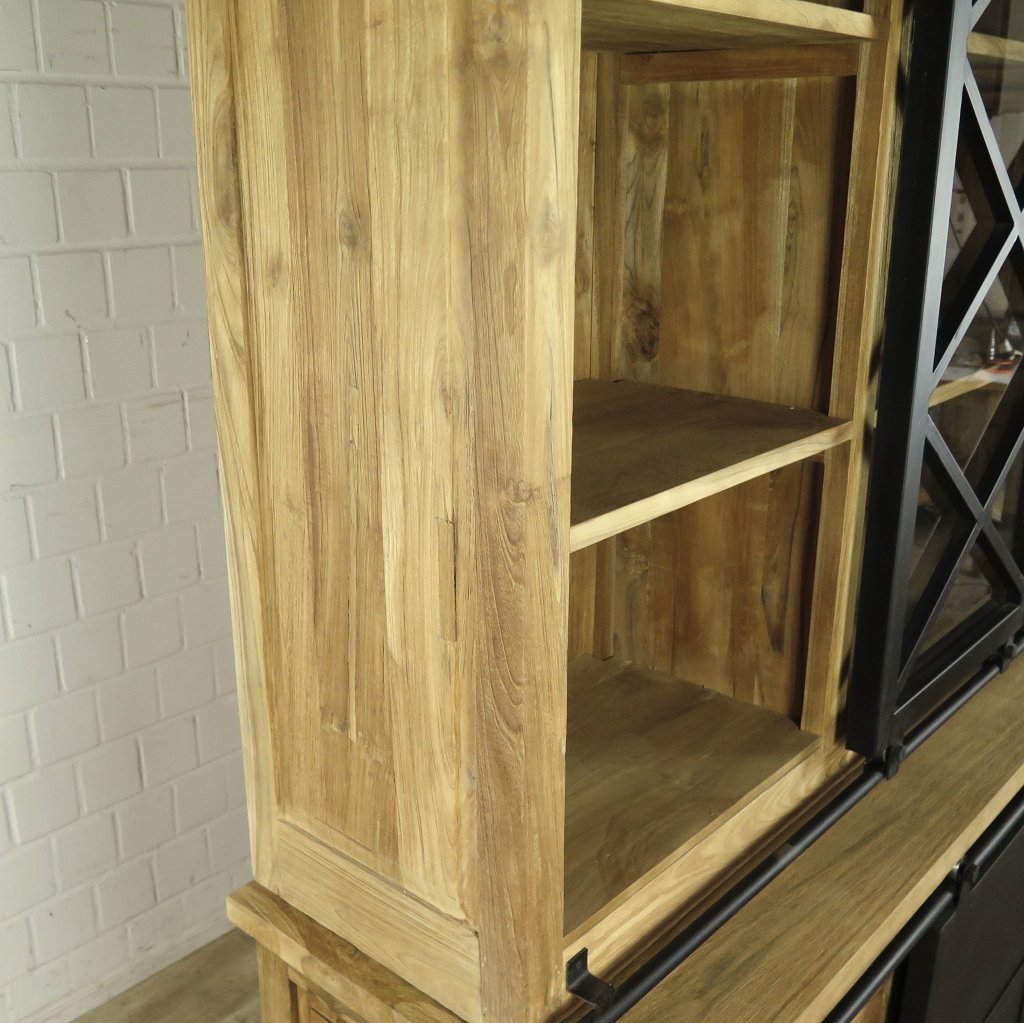 Vitrine Bücherschrank 2,12 m Teakholz