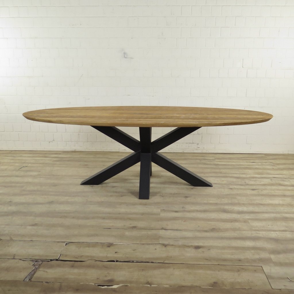 Esstisch Tisch Eiche Oval 2,50 m x 1,10 m