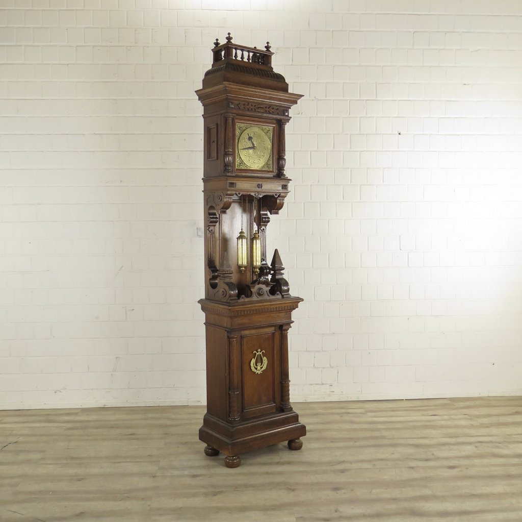 Standuhr mit Spieluhr Gründerzeit 1880 Eiche