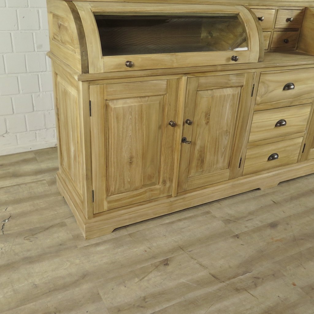 Buffetschrank Vitrine 2,40 m Teakholz
