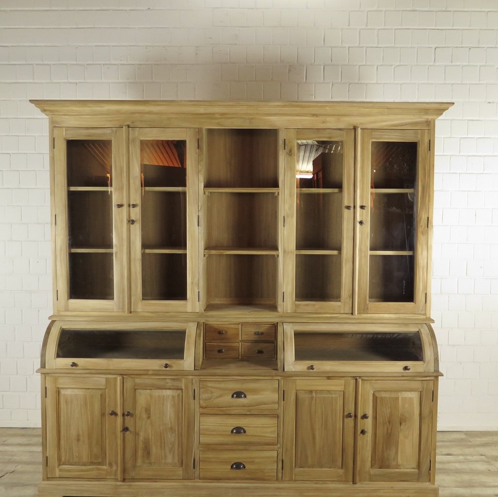 Buffetschrank Vitrine 2,40 m Teakholz