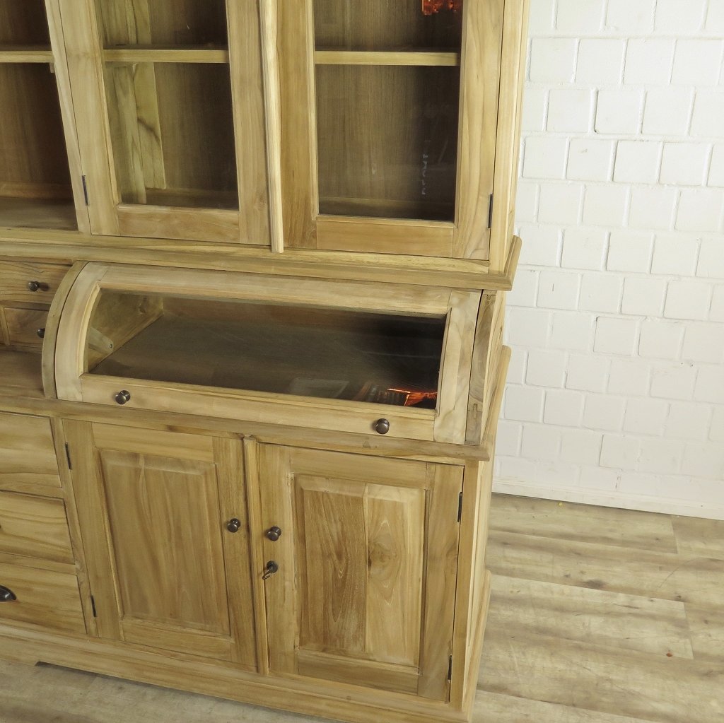 Buffetschrank Vitrine 2,40 m Teakholz