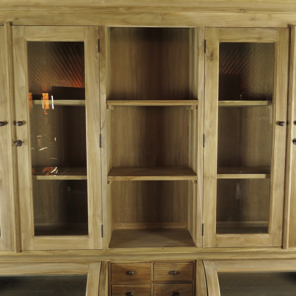 Buffetschrank Vitrine 2,40 m Teakholz