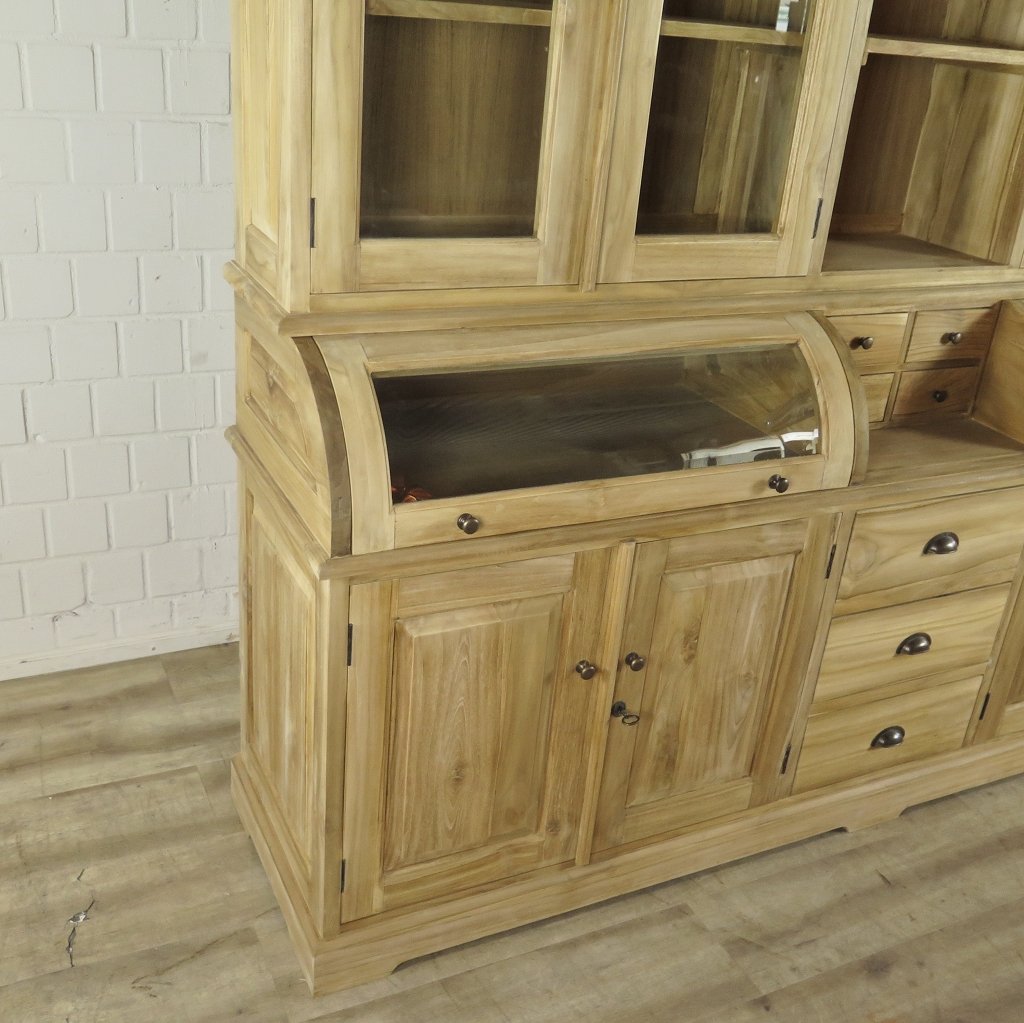 Buffetschrank Vitrine 2,40 m Teakholz