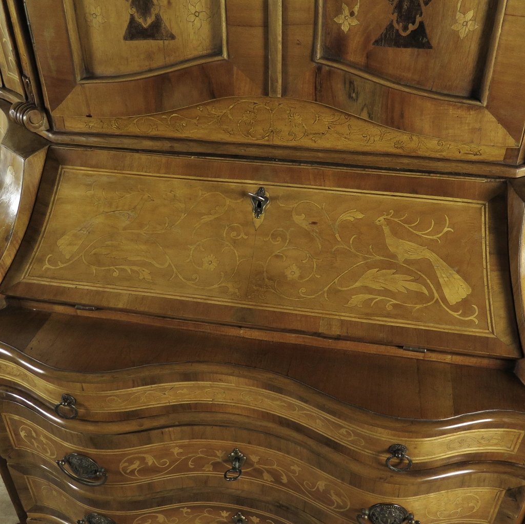 Tabernakel Sekretär Tabernakelsekretär Barockstil Nussbaum