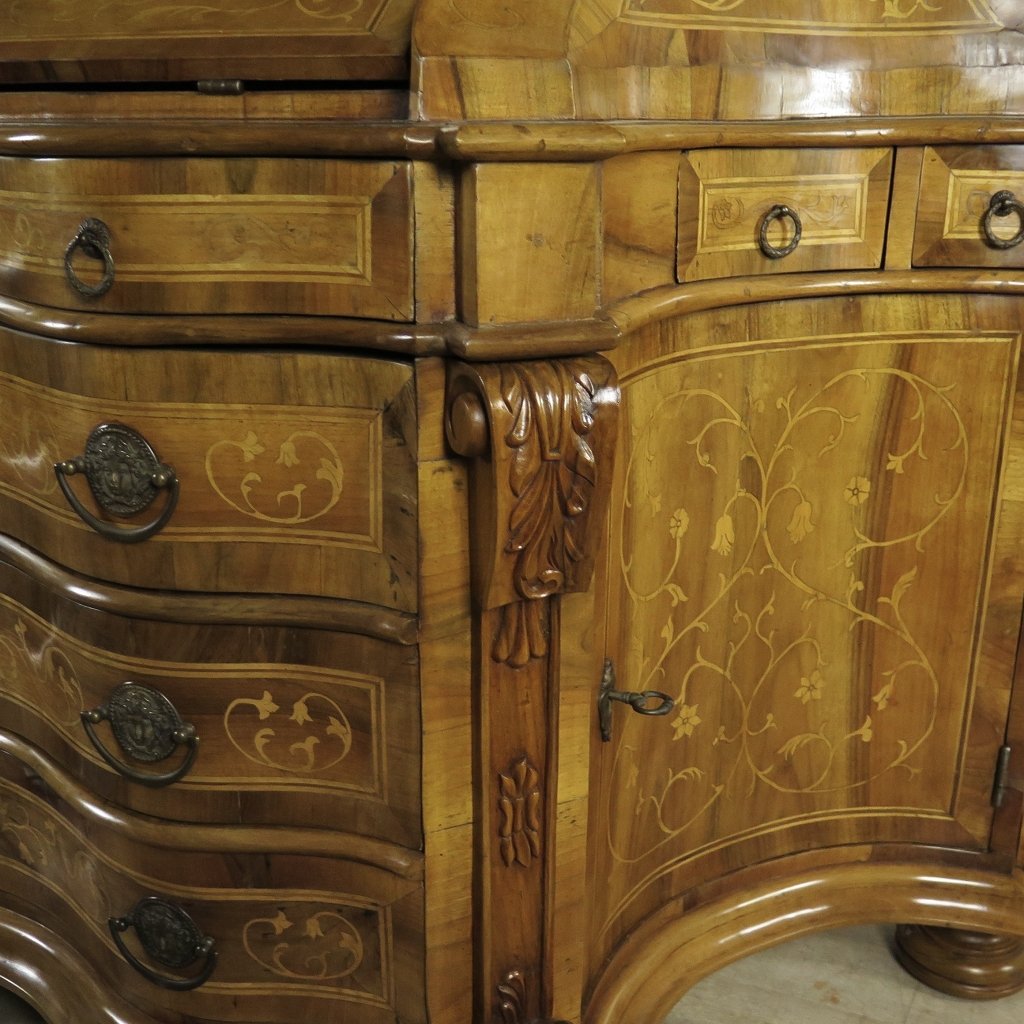 Tabernakel Sekretär Tabernakelsekretär Barockstil Nussbaum