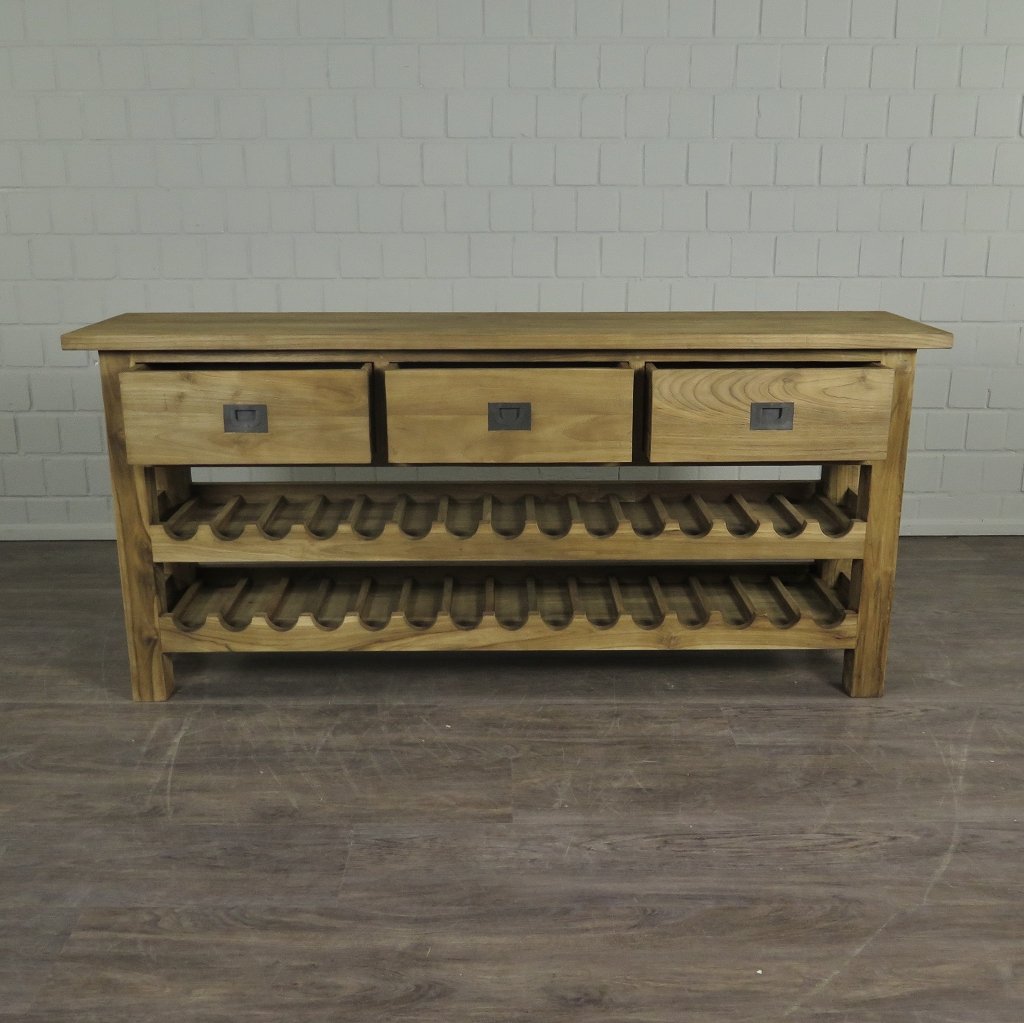 Weinschrank Weinregal Flaschenregal Teakholz 1,70 m