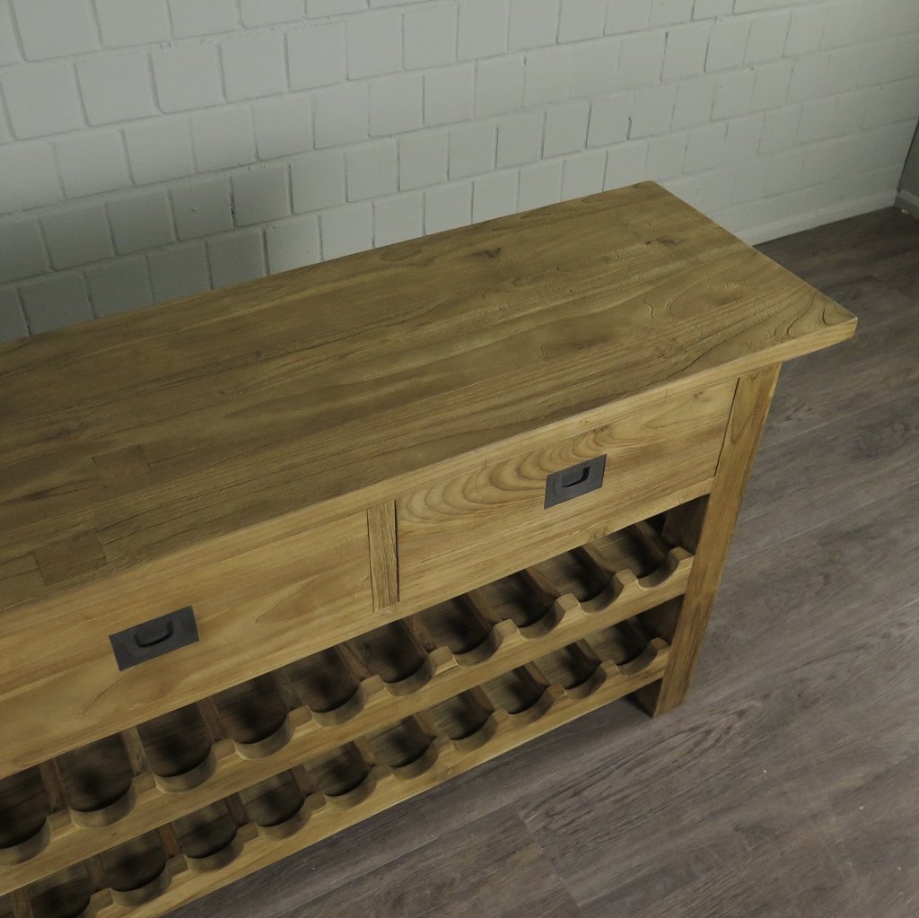 Weinschrank Weinregal Flaschenregal Teakholz 1,70 m