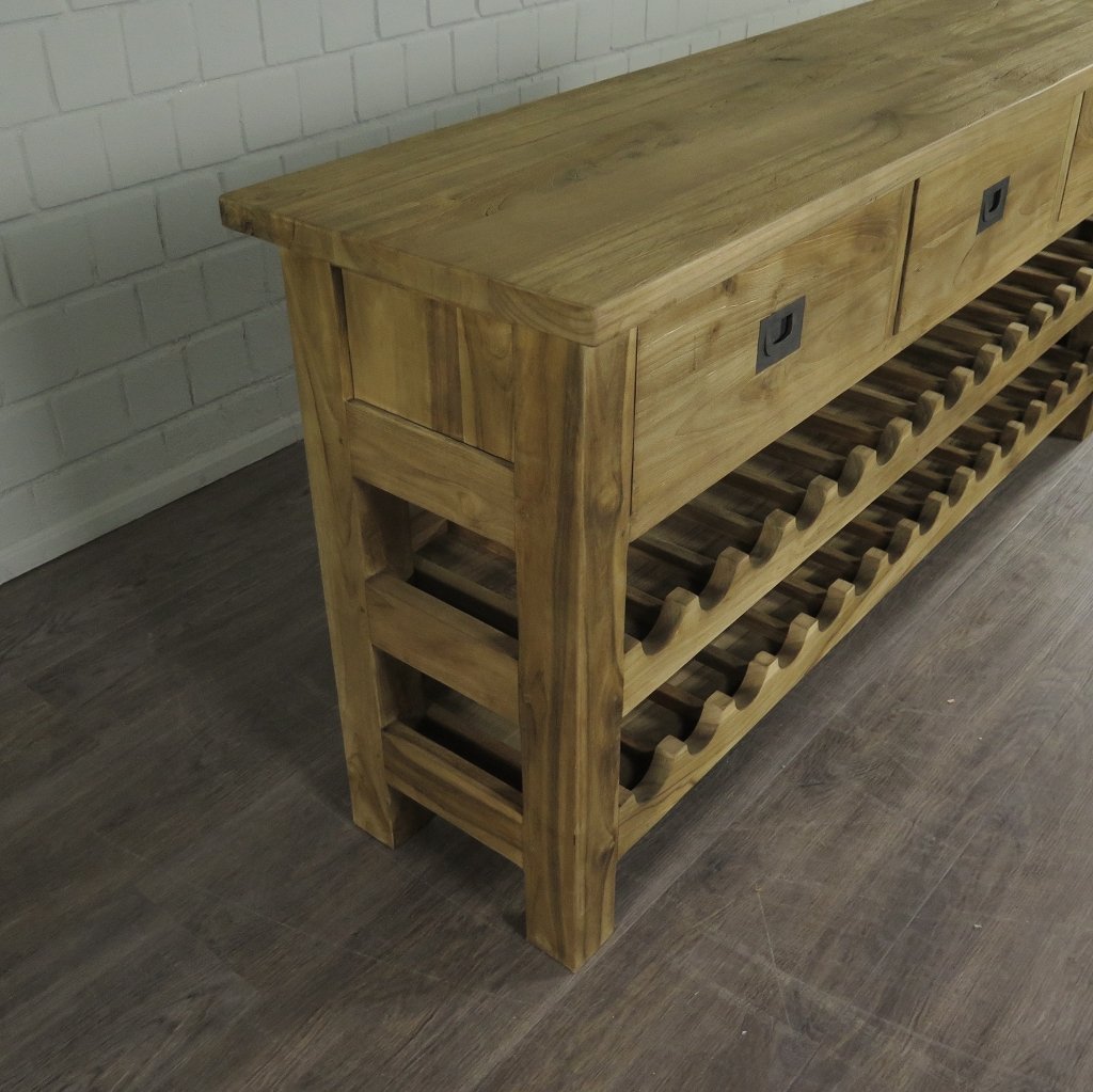 Weinschrank Weinregal Flaschenregal Teakholz 1,70 m