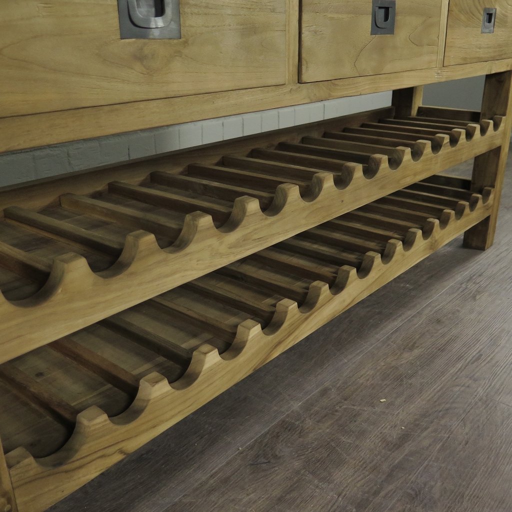 Weinschrank Weinregal Flaschenregal Teakholz 1,70 m