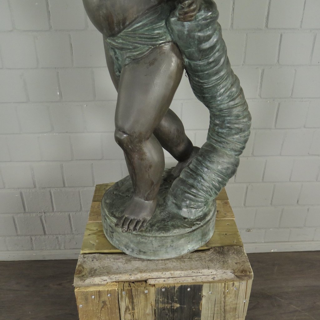 Skulptur Dekoration Putte mit Muschel 1,19 m