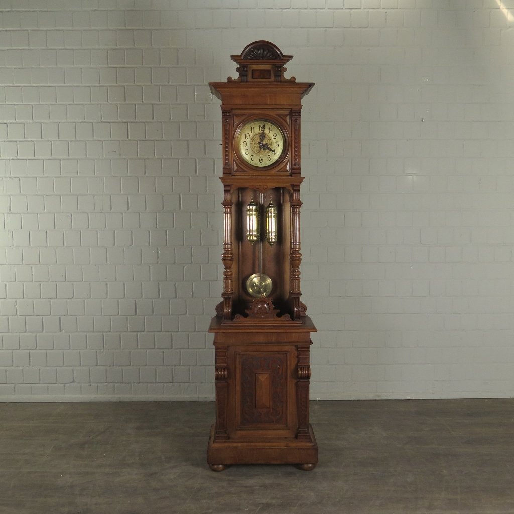 Standuhr Uhr Gründerzeit 1880 Nussbaum