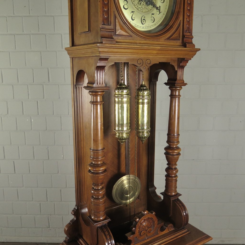 Standuhr Uhr Gründerzeit 1880 Nussbaum